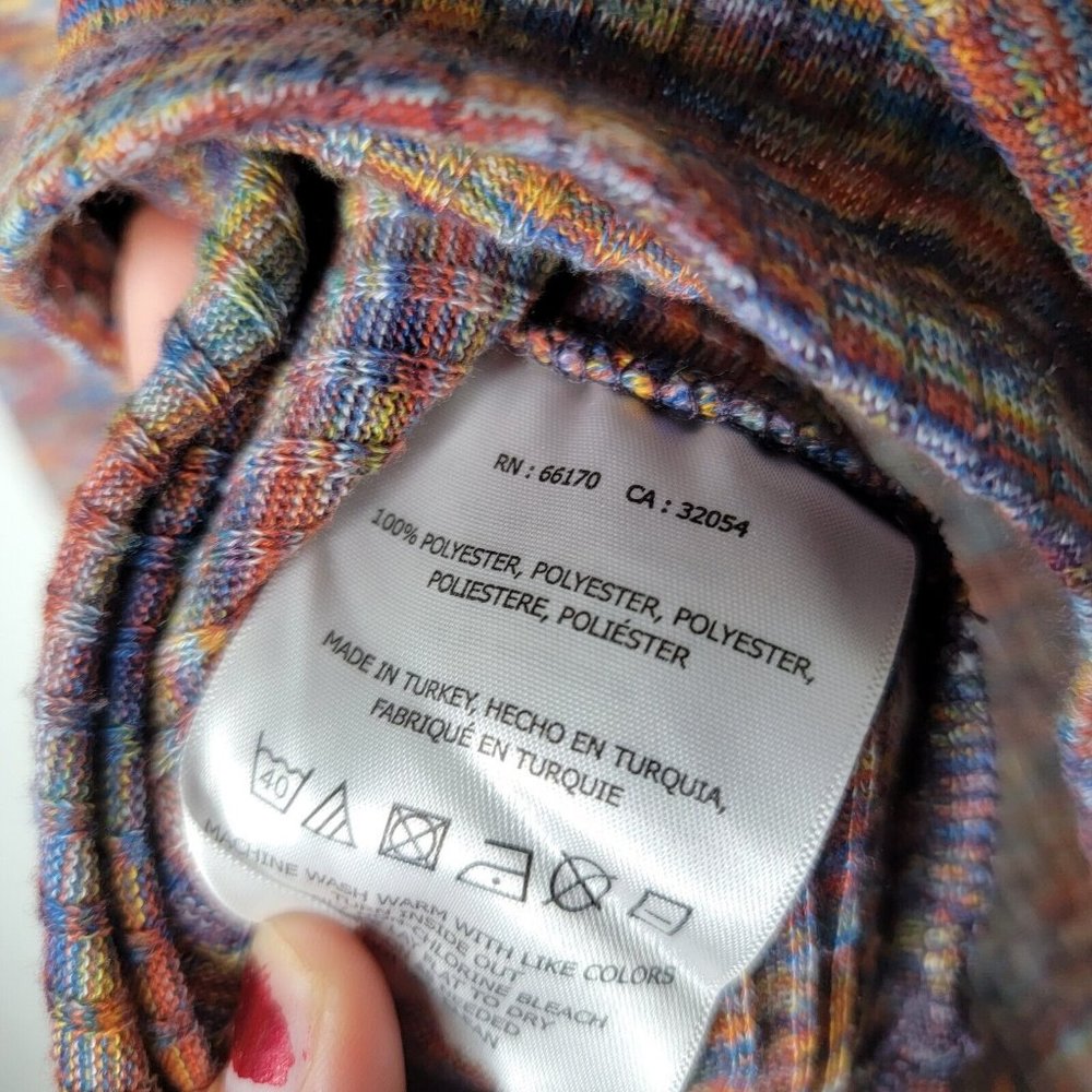 Akemi + Kin XS Multicolored Boat Neck Women's Bell Long Sleeve Top - Picture 6 of 6